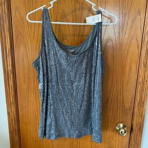 NWT Lane Bryant 14/16 sequin gray tank top